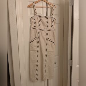 Seventy Beige and Black Striped Dress